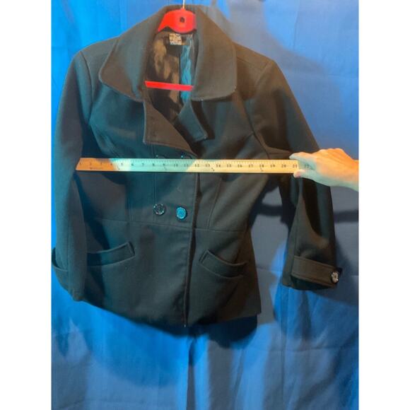 Robert Louis Women's Jacket Medium Black Double-Breasted Lined Wool Blend - Picture 5 of 9